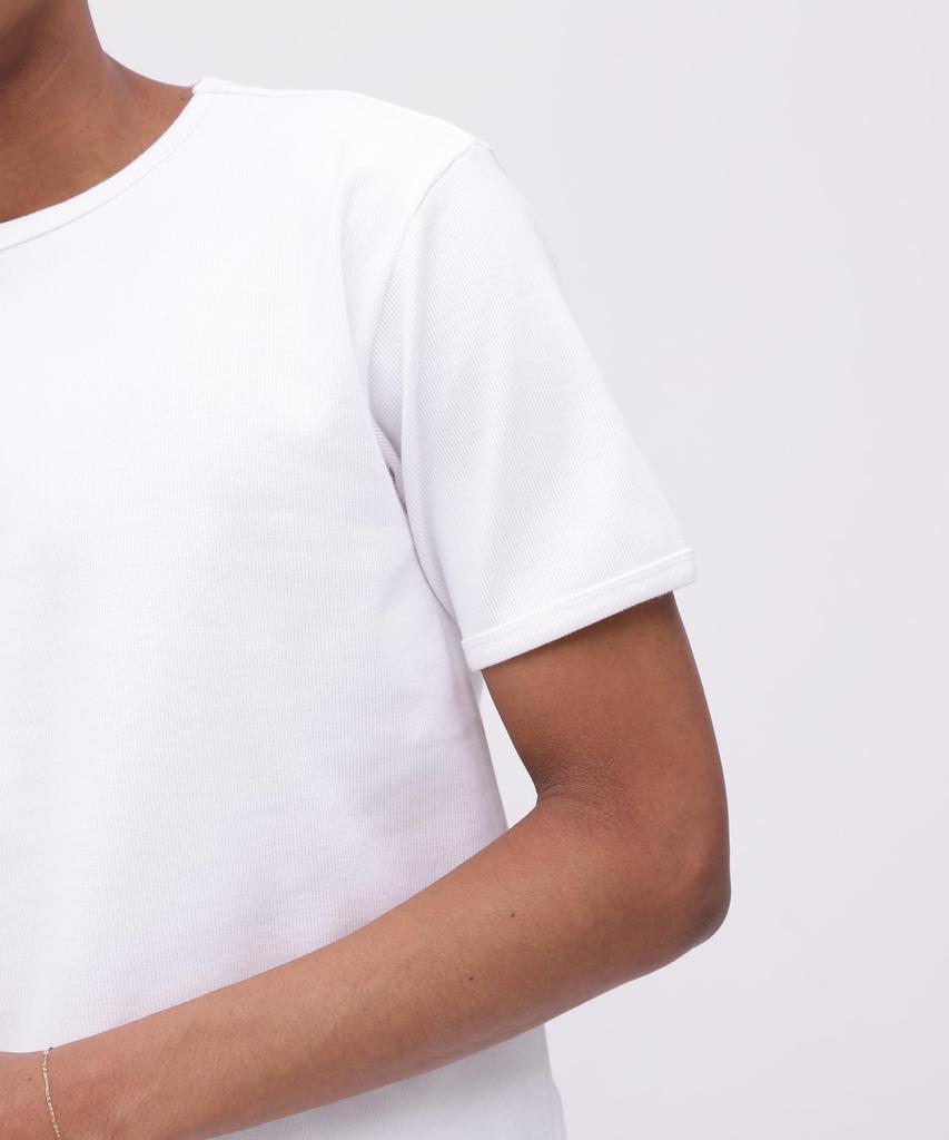 AVIREX DAILY RIB SAME COLOR CREW NECK T-SHIRT white 783-5934023