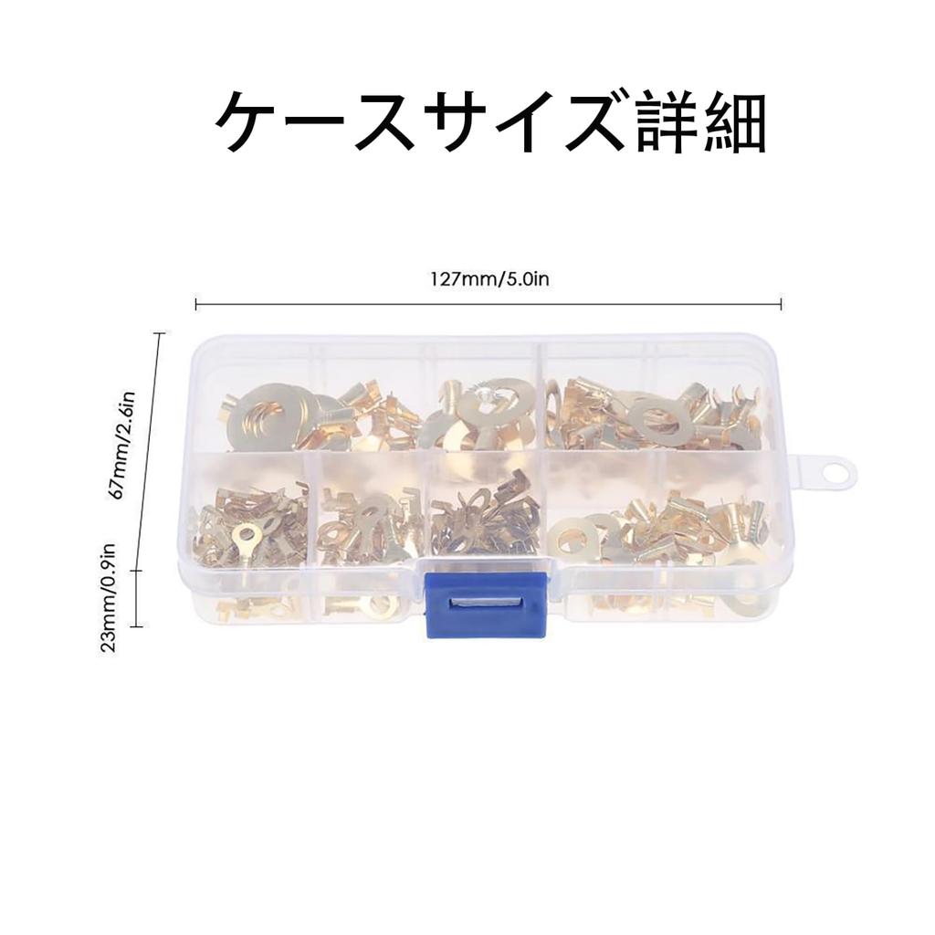 LeTradeJP 150pcs Round Terminal Set Connector Kit Brass Crimp Cable Terminals M3 M4 M5