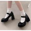 Women's High Heels Pumps Mary Jane Shoes Platform Pink Black Wine Red White Block Heeled Working Party Dance Wedding Shoe Female