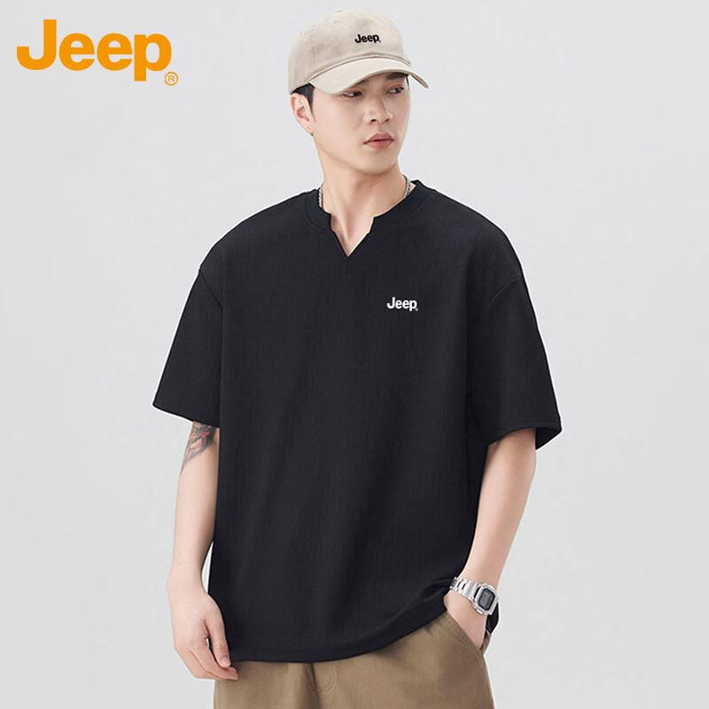 JEEP Men s V-Neck Casual Short Sleeve T-Shirt XL