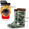 Men's Black Mid-Calf Non-Slip Rain Boots - Waterproof Camo Rubber Shoes for Kitchen and Labor Protection