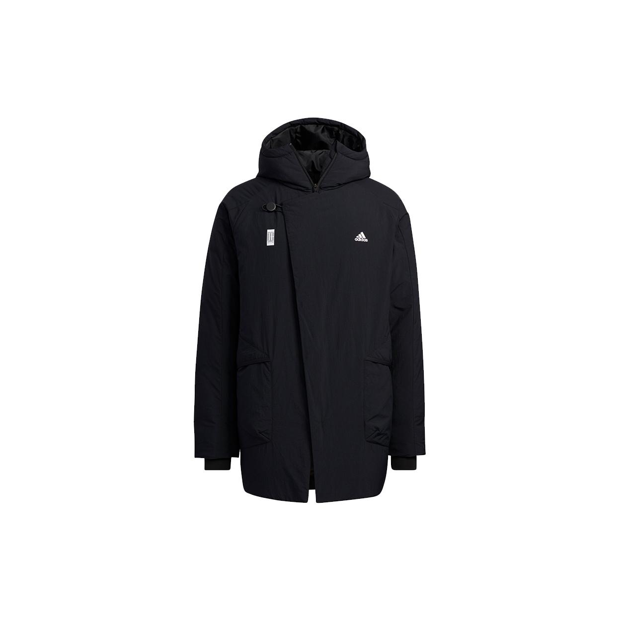 adidas Wuji Down Jkt Series Outdoor Sports Stay Warm mid-length hooded down Jacket Black Men s H23102 L
