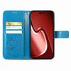 Leather Wallet Flip Case for VIVO V70 FE V60 V50 V40 V30 V29 V29E V50E V27E Lite Pro SE Embossed Clover Floral Design