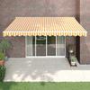 Electric Awning with Crank Yellow and White 4 x 3 m