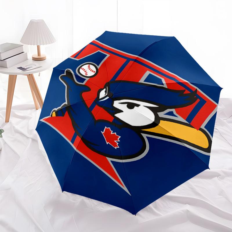 1pc Toronto Blue Jays Umbrella, Sun Protection, And UV Shielding. It Has Eight Sturdy Ribs for Outdoor Use And Perfect As a Holiday Gift