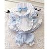 niannyyhouse 15cm Plush Maid Outfit with Hairband, Dress, Apron, and Shorts, Cotton Doll Clothes (Light Blue)