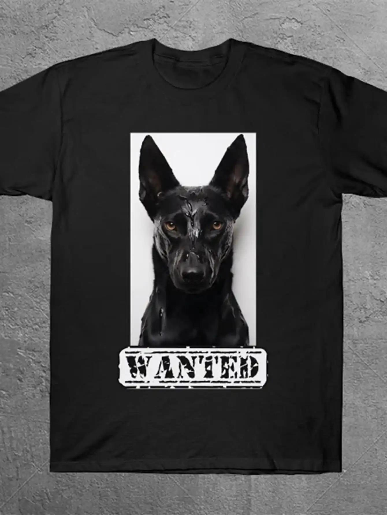 Belgian Malinois Wanted Poster Graphic T-Shirt - Pre-Shrunk Shirt Featuring a Wanted Poster Design XL