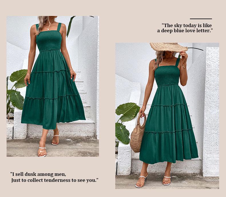 2025 Sommer Mehrfarbig Damen Schulterfreies Elastisches Camisole-Kleid