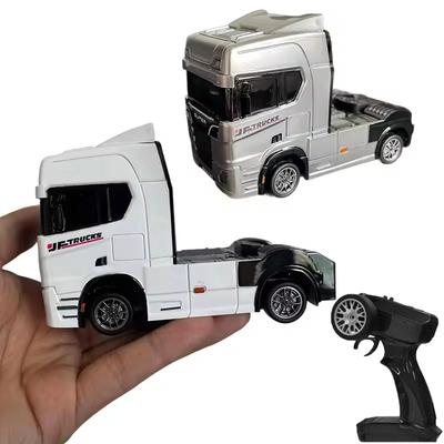 RC Bil Hoved Mini 1/43 Fjernstyret Traktor Lastbil Semi-trailer Skrivebords Trailer Lastbil med Lys og Lyd Traktor Legetøj Drenge