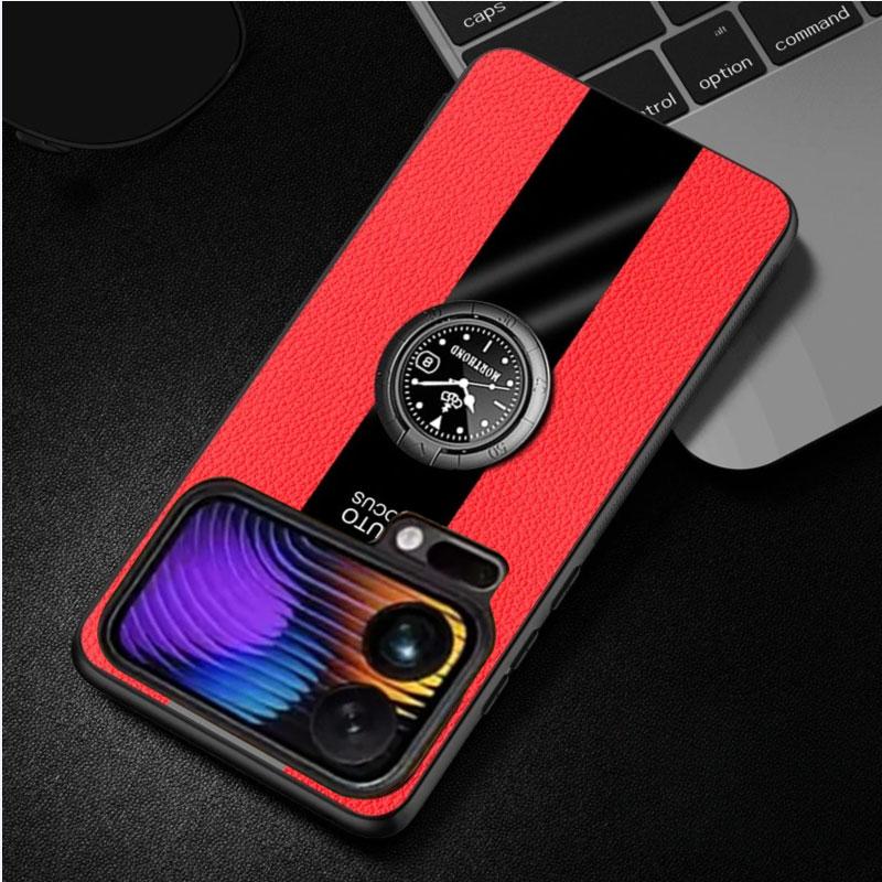 

PU Leather Magnetic Holder Cover For Xiaomi 17 17Pro Max Matte Soft Shockproof Phone Bumper Case For Xiaomi MI17 pro max Shell Xiaomi 17 pro червоний