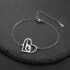 Stainless Steel Heart Gymnast Bracelet Adjustable Chain Hypoallergenic Jewelry for Women Girls Holiday Gift