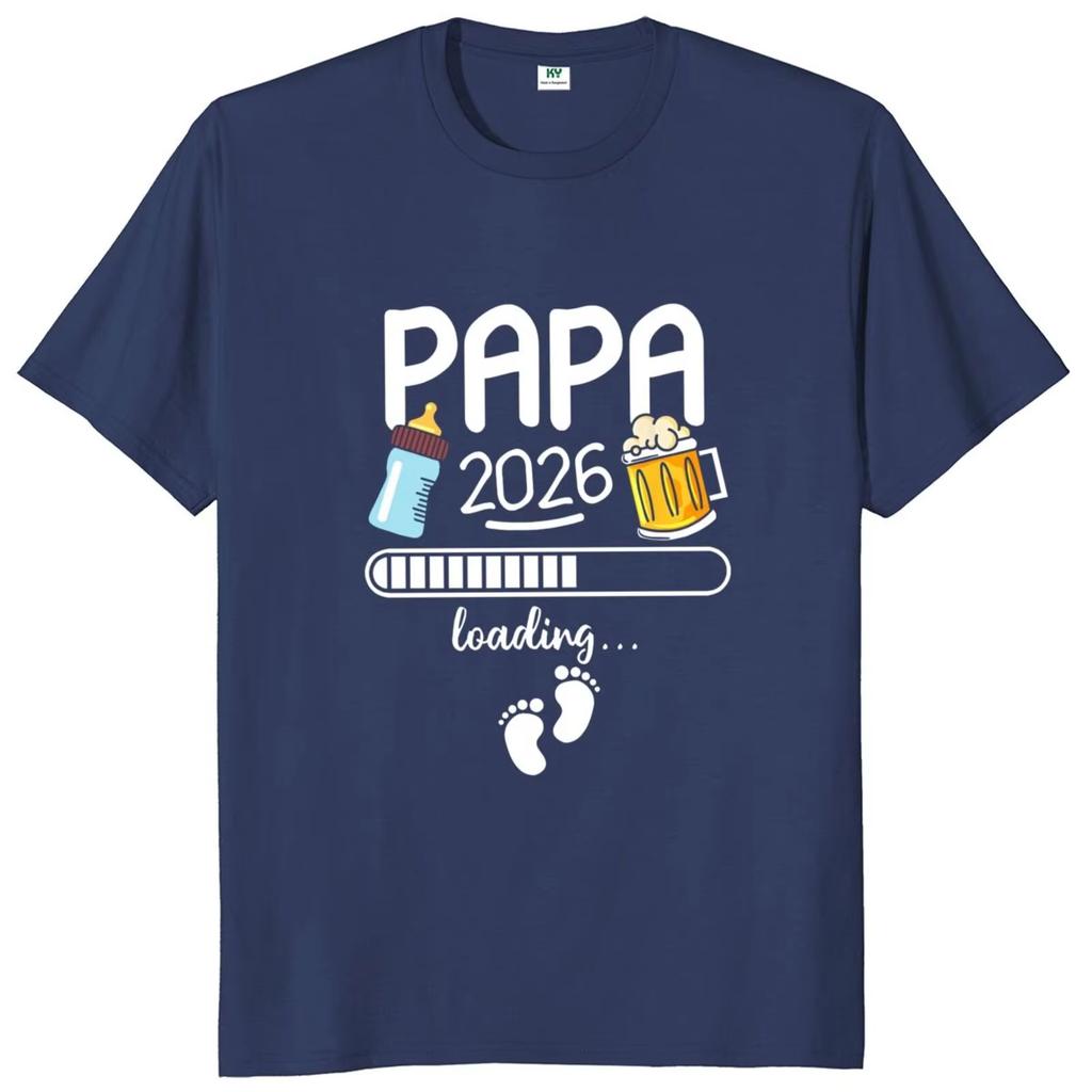 Papa 2026 Funny Future Dad Beer Lovers Printed T-shirts Graphic T-shirts High Quality Men's Short Sleeve T-shirts Men's Tops