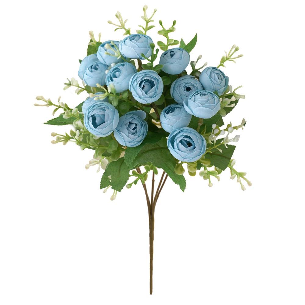 15 Heads Tea Rose Artificial Flower Multicolor Faux Flower Simulation Rose Flower  Home Decoration