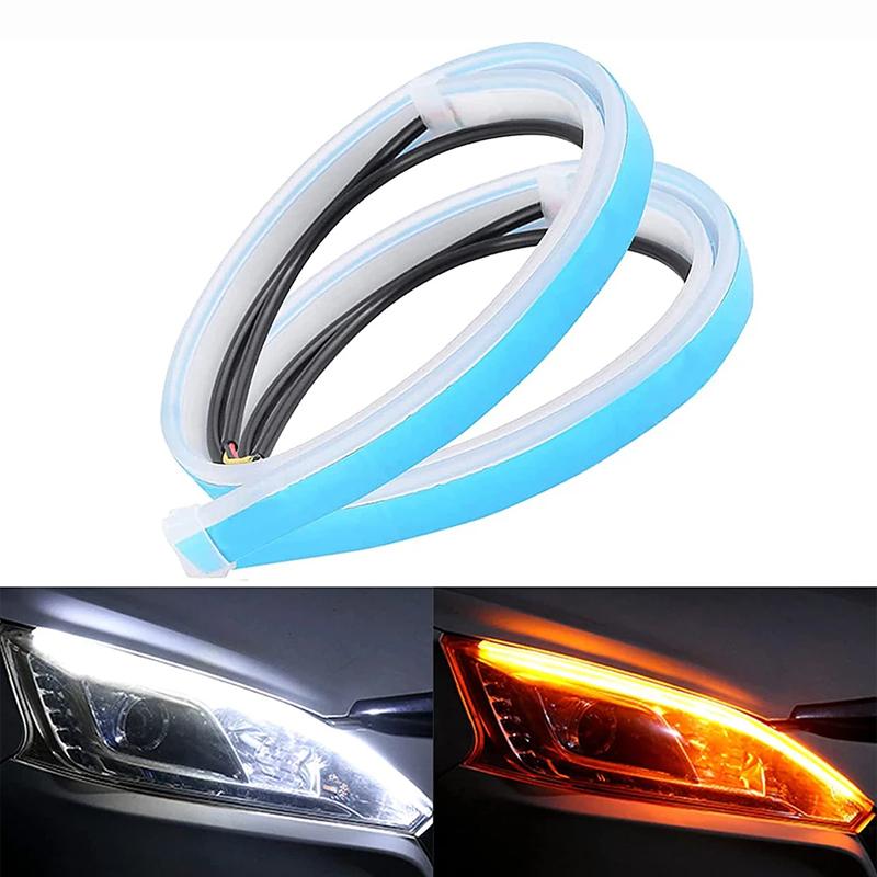 Car Ultra-Thin LED Light Strip - Daytime Running & Starting Flow Dual Ribbon Decorative