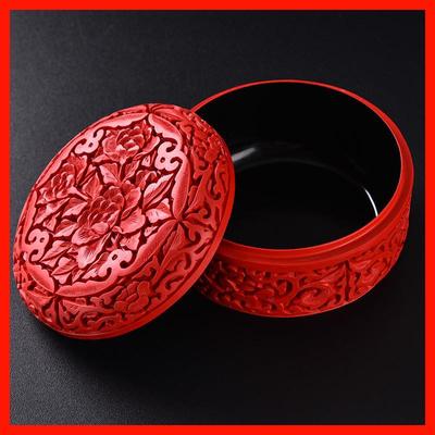 Tihong Carved Cinnabar Jewelry Box: Yangzhou Lacquerware Commemorative Gift