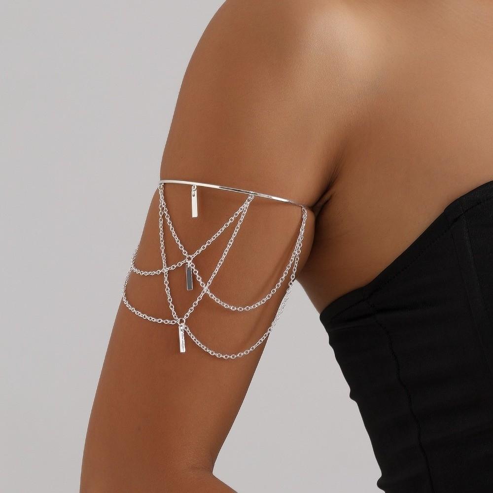 Silver Body Chain Zinc Zinc Alloy Armlet Upper Arm Bracelet Vintage Arm Cuff Bracelets Party