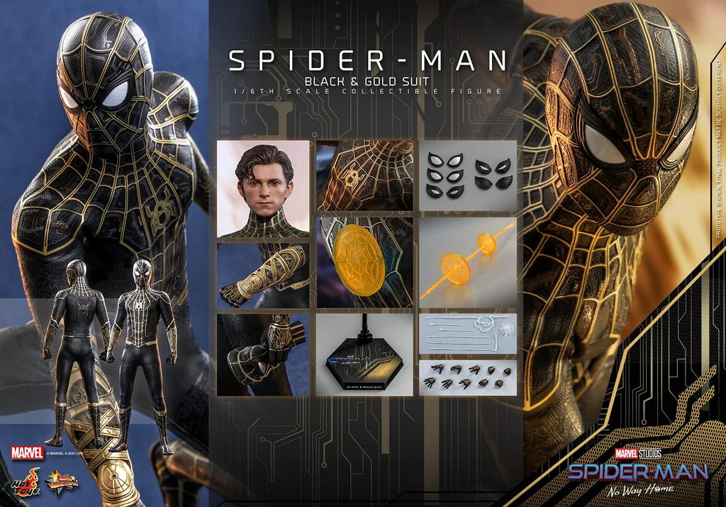 Movie Masterpiece Spider-Man: No Way Home Spider-Man Black & Gold Suit Version 1/6 Scale Figure