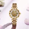 FORSINING Luxury Women's Automatic Watch Flower Skeleton Ladies Mechanical Wristwatch with Diamond Cut Bezel & Crystal Bracelet
