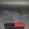 New Business Polygonal Frame Anti-Blue Light Double-Beam Frame Blue Light  Glasses for Men Metal Frame Computer  Glasses 6008