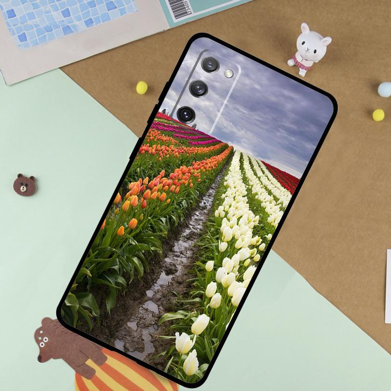 Spring Tulips Flower Case For Samsung Galaxy S23 S22 Ultra S21 S20 FE S8 S9 S10 Note 10 Plus Note 20 Ultra Cover