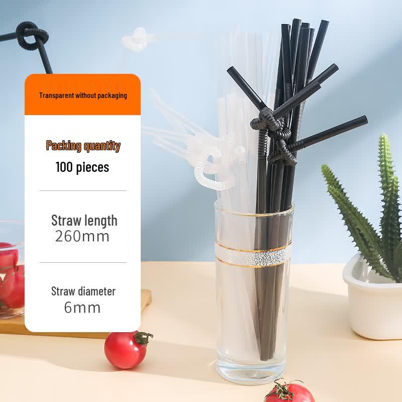 JIAYAN Disposable Colorful Bent Drinking Straws