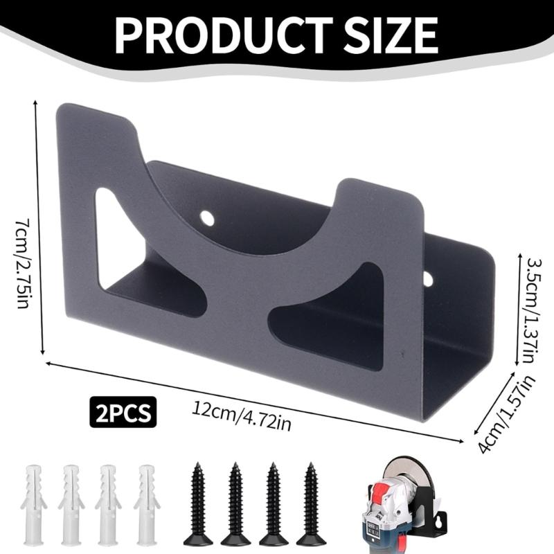 2er-Pack Schwerlast-Winkelschleiferhalterungen zur Wandmontage Platzsparender Werkzeughalter für Garage und Werkstatt