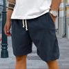 Pantaloncini da uomo Yousheng in velluto a coste stile retrò, casual, con coulisse in vita, tinta unita, streetwear, ideali per lavoro, fitness, spiaggia e vacanze.