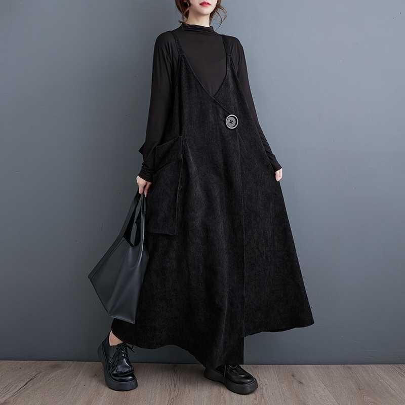 New Plus Size Design Crafted Straps Adjustable Loose Dresses