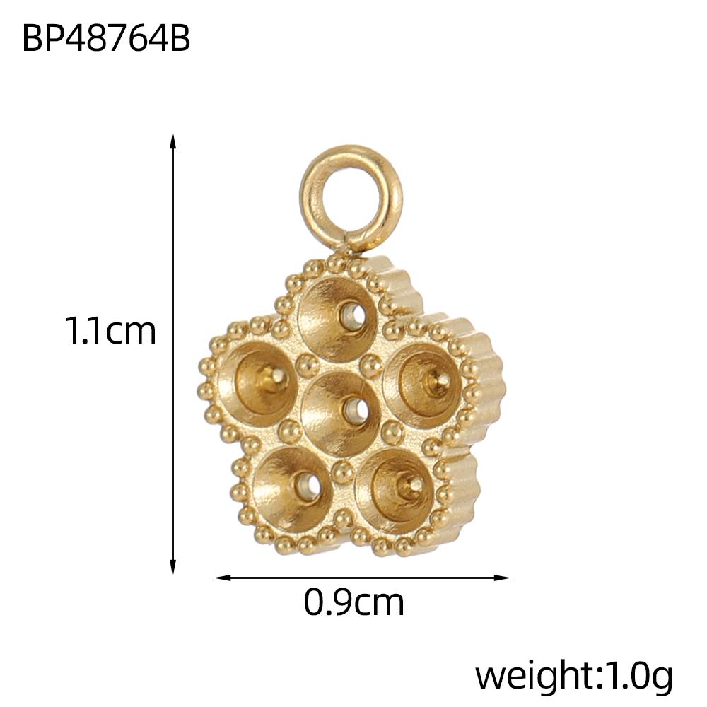 CARLIDANA Hot Sale Stainless Steel Charm Flower Moon Star Hamsa Evil Eye Necklace Inset Stone Pendants Women's DIY Jewelry