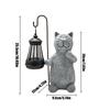 Solar-Katzen-Gartenstatue mit Laterne, wasserdichtes Harz, niedliche Kätzchenfigur, Außenhof-Kunst, dekorativer Weg, Landschafts-Nachtlicht-Ornament