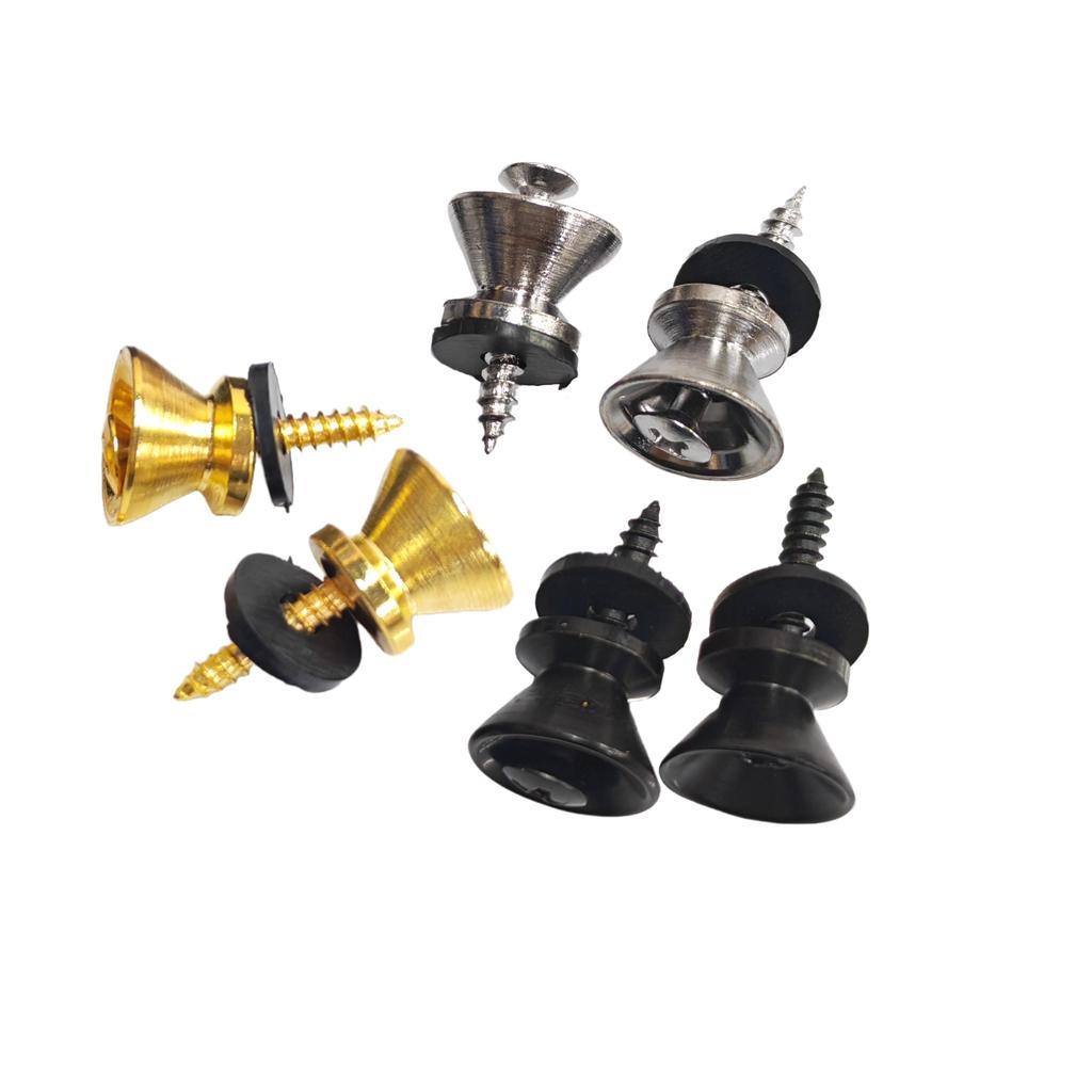 FLEOR 2pcs Guitar Metal Strap Lock Button End Pins Peg for Guitar Bass Ukulele