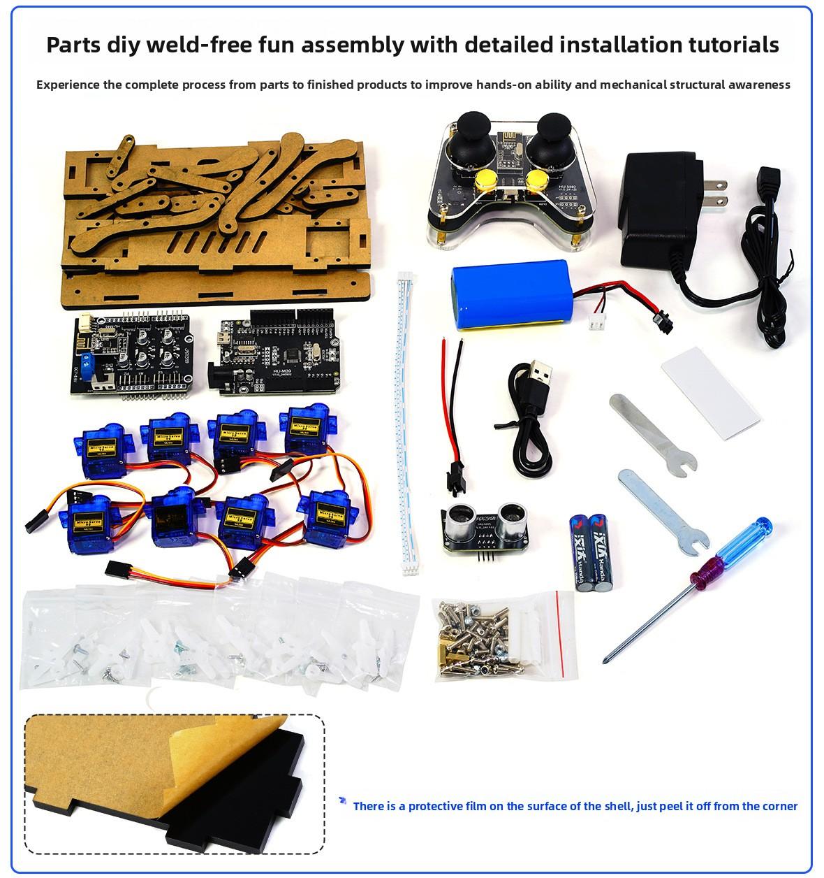 

Bionic Robot Dog DIY Electronic Pet Kit, Remote Control Intelligent Learning Toy for Beginners