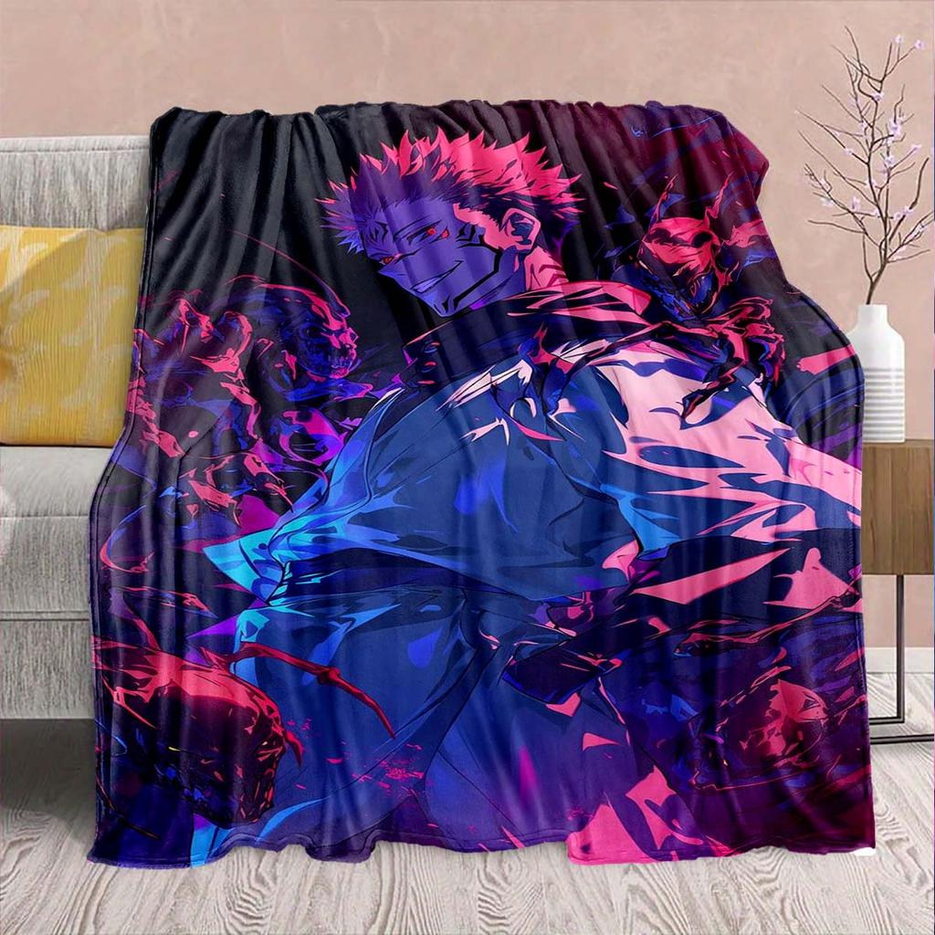 Jujutsu Kaisen Flannel Fleece Blanket Warm Cozy Soft Throw Lightweight Sofa Bed Home Decor