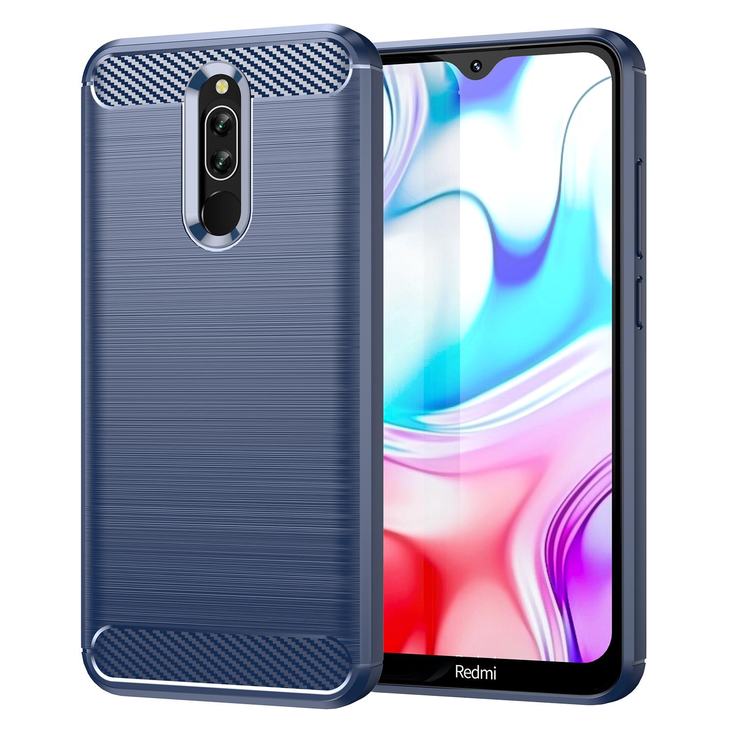 

Чохол з вуглецевого волокна для Xiaomi Redmi 8 8A Redmi Note 8t 8 Pro note6 pro М’яка силіконова протиударна задня кришка телефону Redmi 8 синій