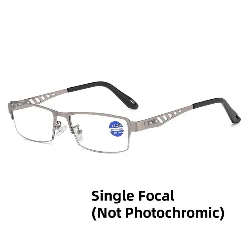 

Anti Blue Light Multifocal Photochromic Presbyopia Eyeglasses Trendy Business Durable Metal Metal Eyewear Ultra Light Half Spectacle Frame Frame 3
