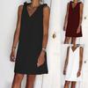 Damen Mode Ärmellos Urlaub Über dem Knie Kleines Tanktop Kleid
