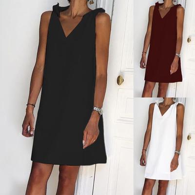 Women Fashion Sleeveless Vacation Above Knee Little Tank Dress