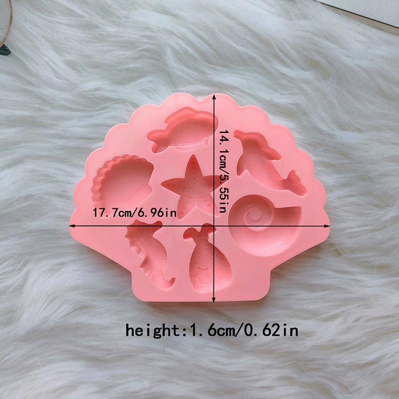 7 Consecutive Sea Creatures Silicone Mold Fondant Baking Cake Chocolate Resin Diy Fish Mould Decoration Tools Cupcake Topper