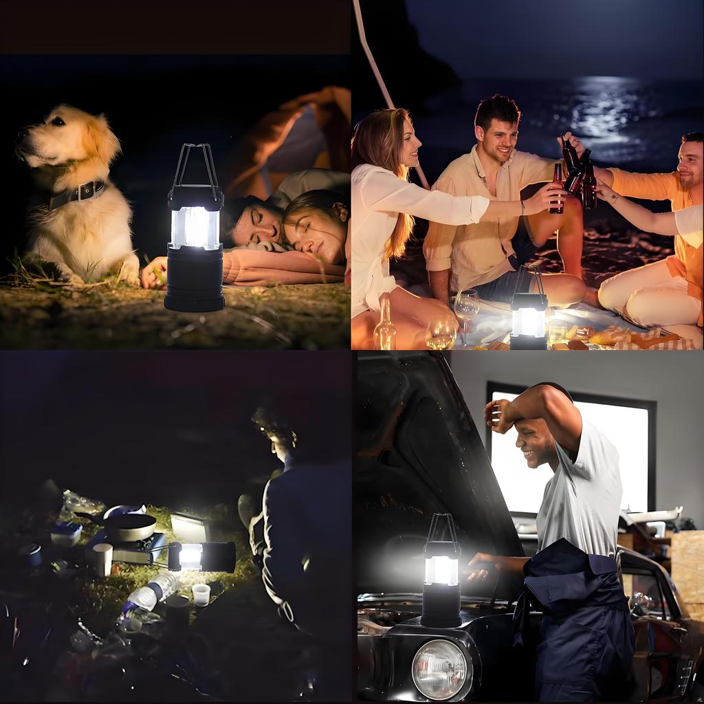 Collapsible LED Camping Lantern | Battery-Powered Super Bright Light | for Emergency Outdoor Camping Hiking & Power Outages