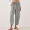 Women'S Summer High-Waisted Loose Casual Pants With Pockets Wide-Leg Pants Beach Pants