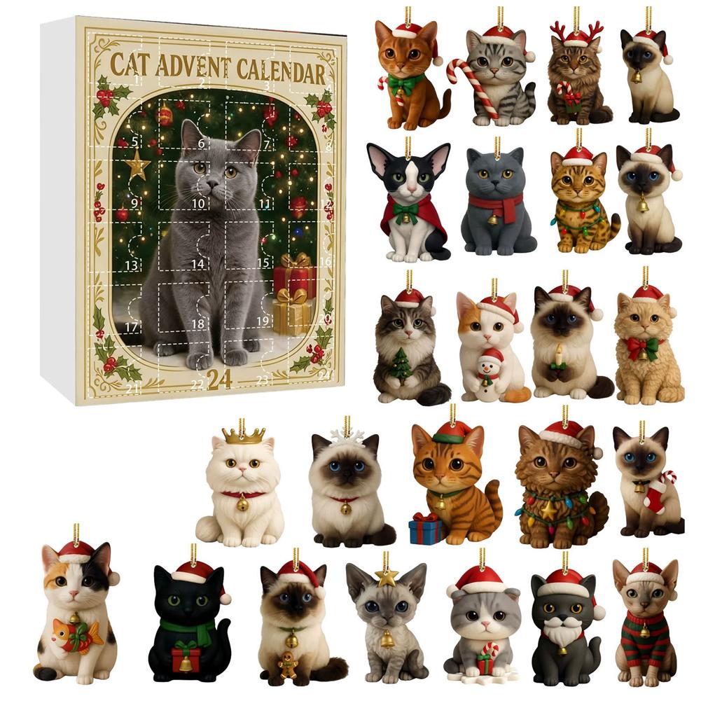 2D Cat Park Advent Calendar 2025 With 24 Surprise Figures Christmas Advent Calendar for Halloween And Christmas