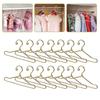 20 Pcs Clothes Racks 40mm Metal Color Mini Baby Rag Small Hanger House Hangers Miniature Delicate Golden Tiny Props