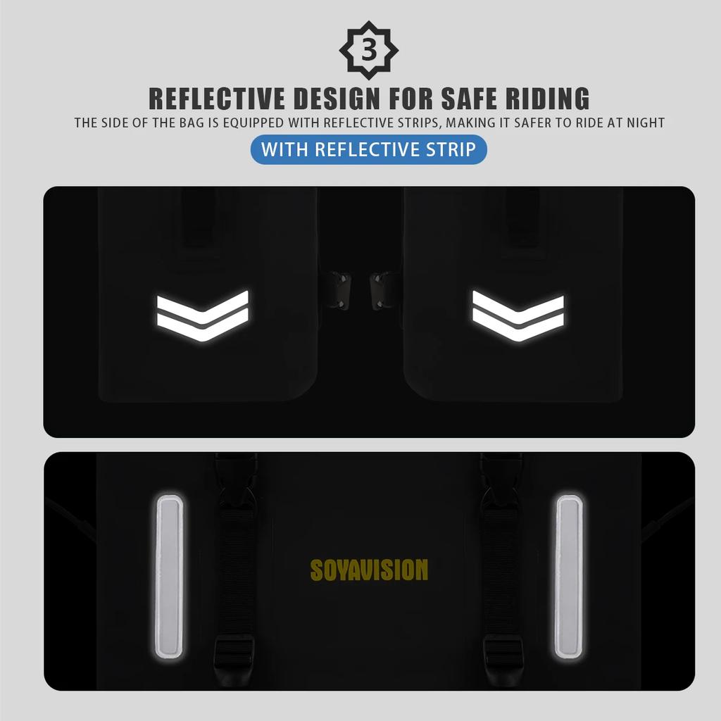 2x30L Motorcycle Saddlebags Waterproof Bagtecs WP8 Roll Closure Side Saddle Bags UniversalMotorbike Adventure Sportster 60L