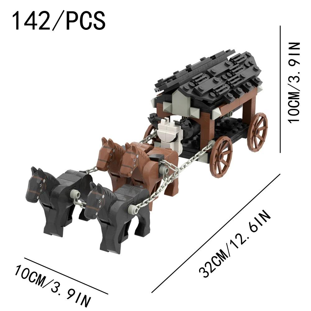 Set di Giocattoli da Assemblaggio con Mattoncini MOC Serie Carrozza Medievale Modello Città della Carrozza Giocattolo da Costruzione Fai-da-te Regalo per Festival