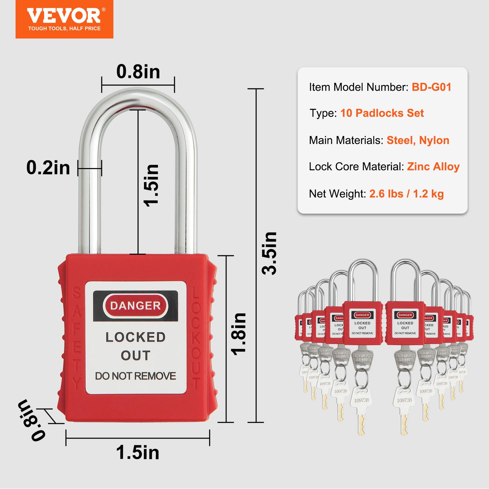 

SucceBuy Electrical Lockout Tagout Kit 47 PCS Safety Loto Kit w/ Padlocks Hasps Tags Nylon Ties Plug Lockouts Circuit Breaker