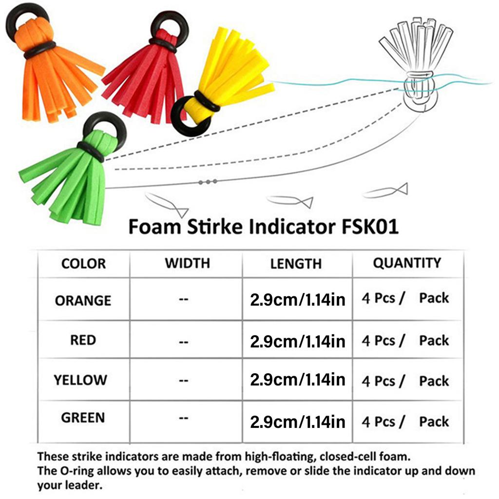 4Pcs Fly Fishing Foam Strike Indicators Stream Floating Hook Positioning Fishing Bobber Drift Float Indicators Enduring