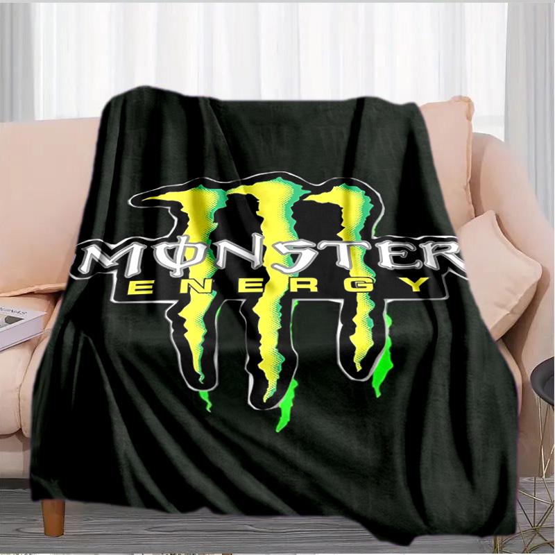 Výkonná energetická nápojová logo deka Vhodná na pohovky, postele, kancelárie a kempovanie - Perfektný darček na Halloween Vianoce