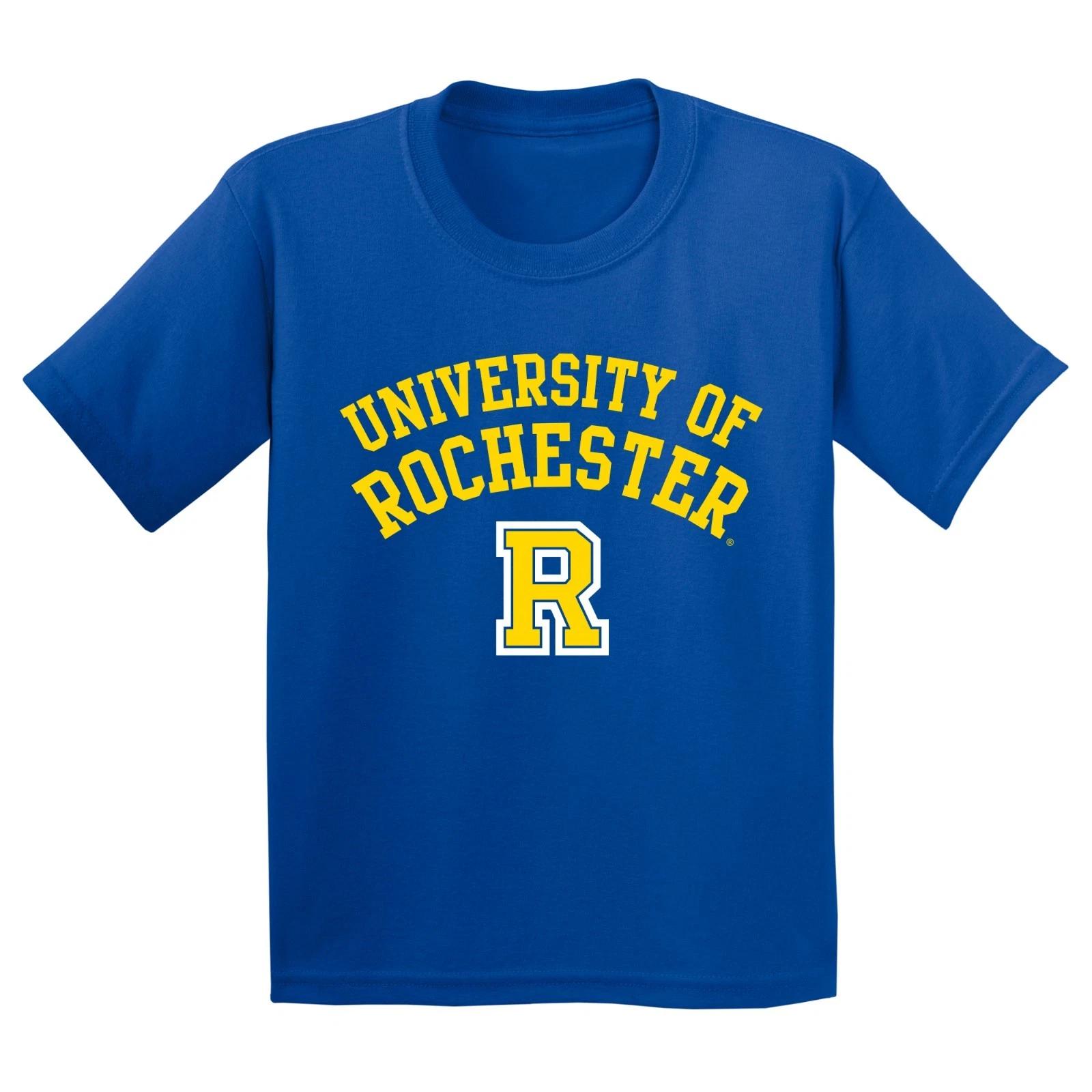 University of Rochester Yellowjackets Arch Logo Licensed Youth T-Shirt - Royal S