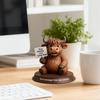 Niedliche Hochlandrind-Figuren Harz Desktop-Ornamente Kostenlose Umarmung Humorvolle Kuh-Skulptur Für Zuhause Bücherregal Büro Dekorationen