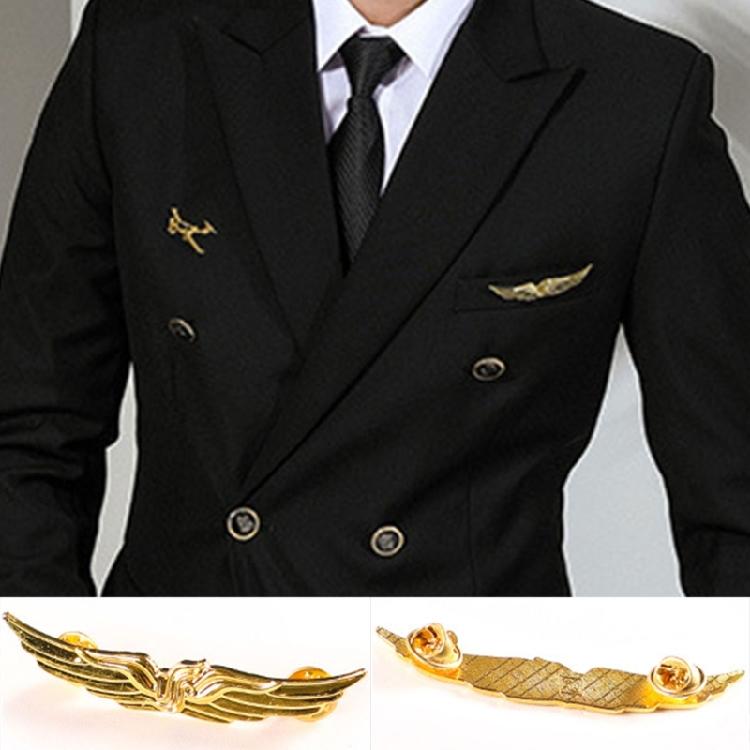 Pilot Badge Aviation Wing Badge Captain Chest Badge Metal Airlines Lapel Pin Airman Wing Pin
